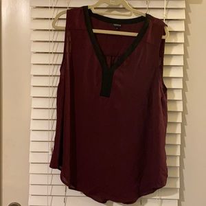 BURGUNDY PURPLE GEORGETTE TANK Torrid Size 1